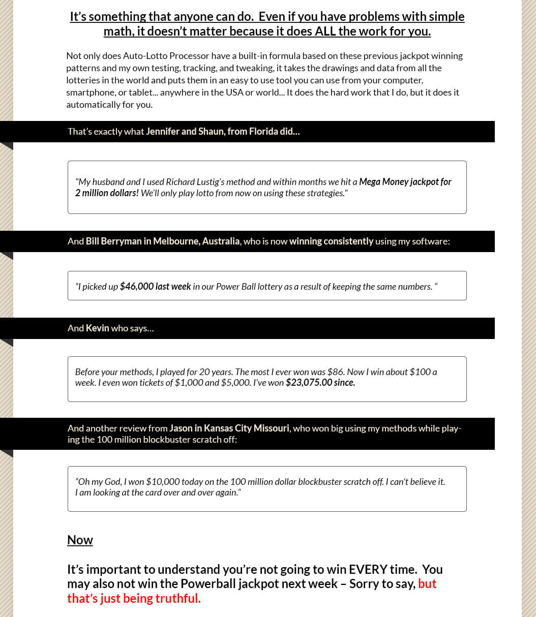 Auto Lotto Processor Auto Lotto Processor